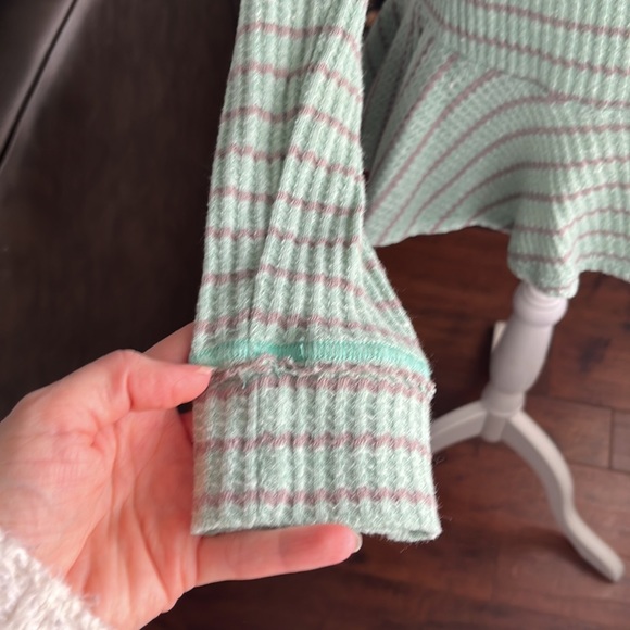 Free People long sleeved peplum style striped top - Picture 4 of 7